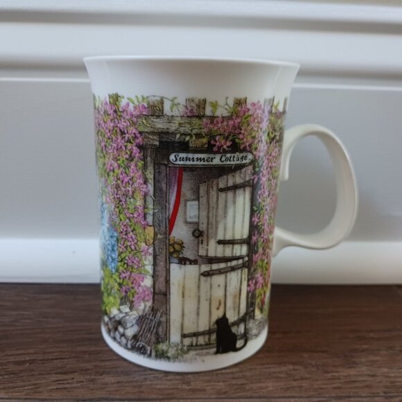 Dunoon Summer Cottage Cats Cup Fine Bone China ENGLAND Richard Partis Doorways - Picture 1 of 5